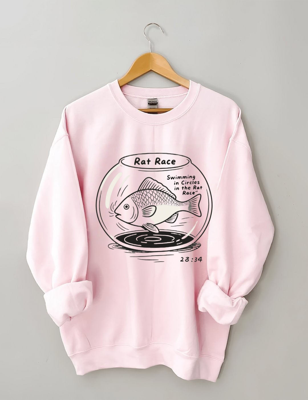 Rat Race Fish in Fishbowl Print Crewneck Sweatshirt