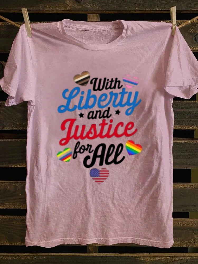 With Liberty And Justice For All T-shirt Retro
