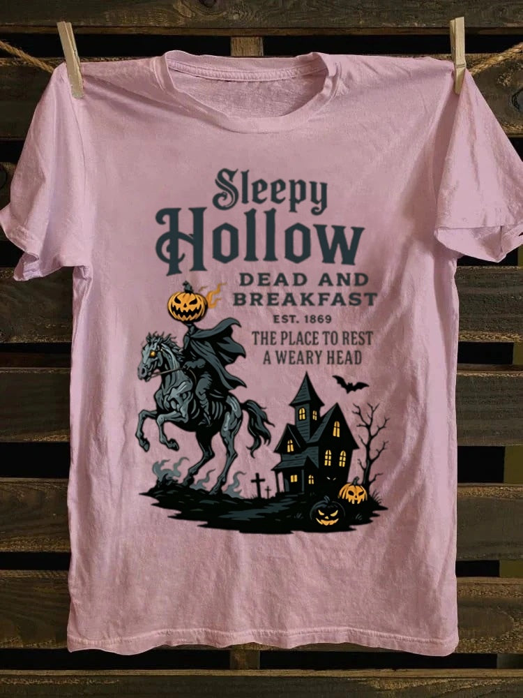 Sleepy Hollow Dead And Breakfast Printed Unisex Halloween T-shirt