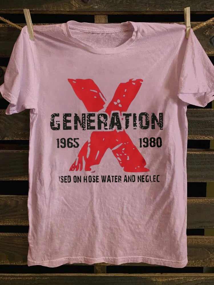 Retro "Gen X: Raised on Hose Water & Neglect" T-shirt