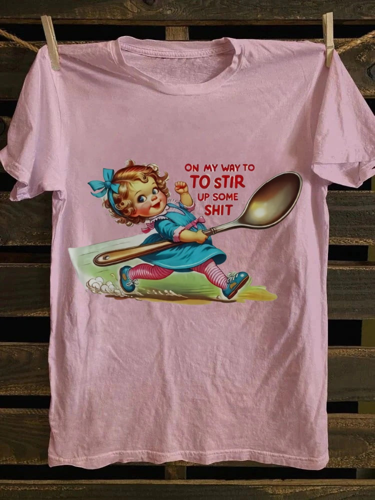 Retro Punk 'On My Way To Stir Up Some Shit' Graphic Tee