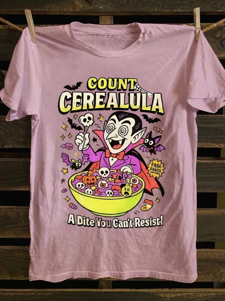 Count Cerealula Halloween Printed Unisex Oversized T-shirt