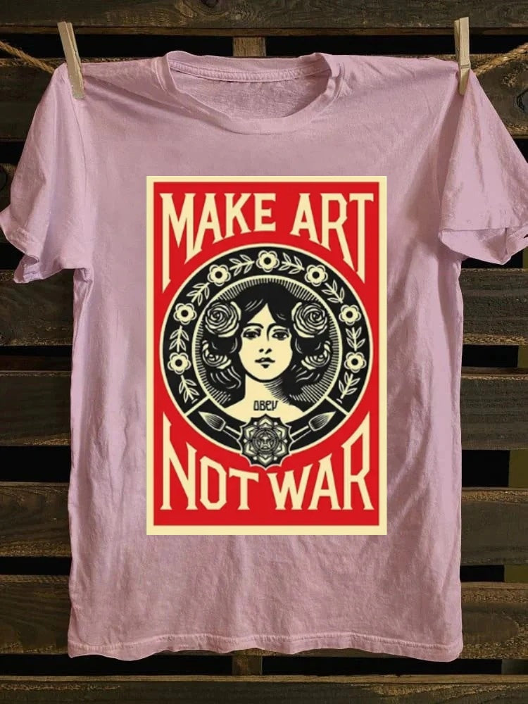 Retro punk rock T-shirt - "Create Art, not War" rock T-shirt