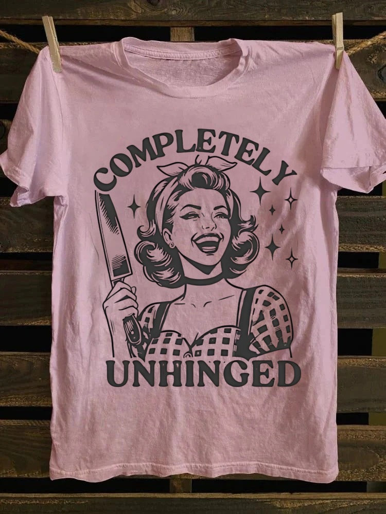 Retro "Chaotic Neutral" Smiley Print T-shirt