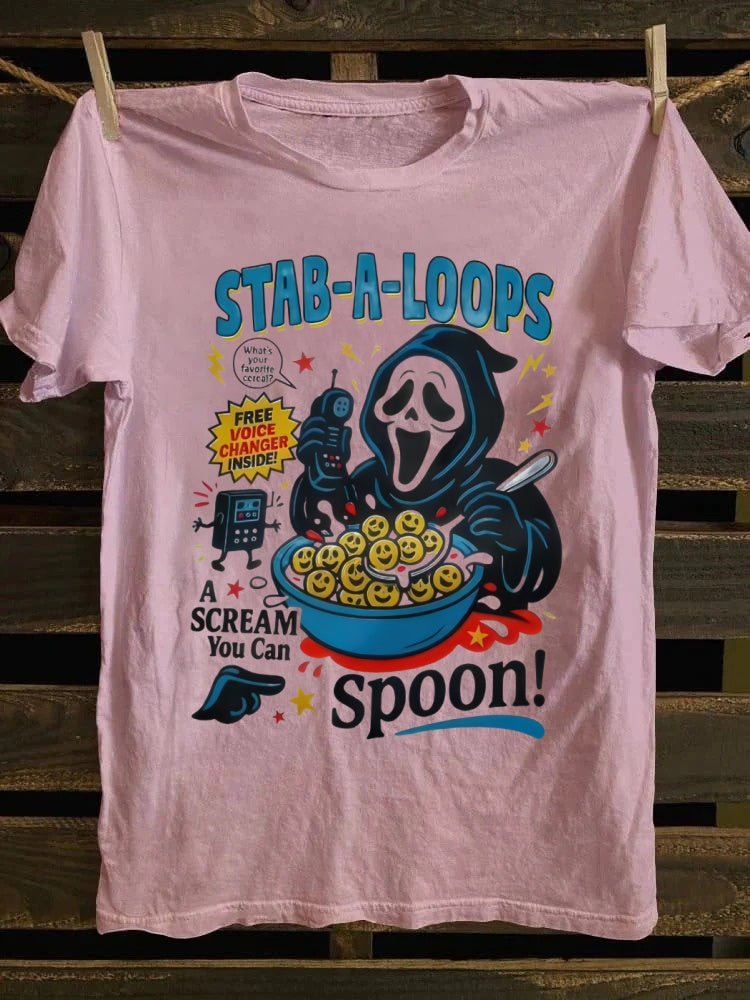 Stab-A-Loops Printed Unisex Oversized Halloween T-shirt