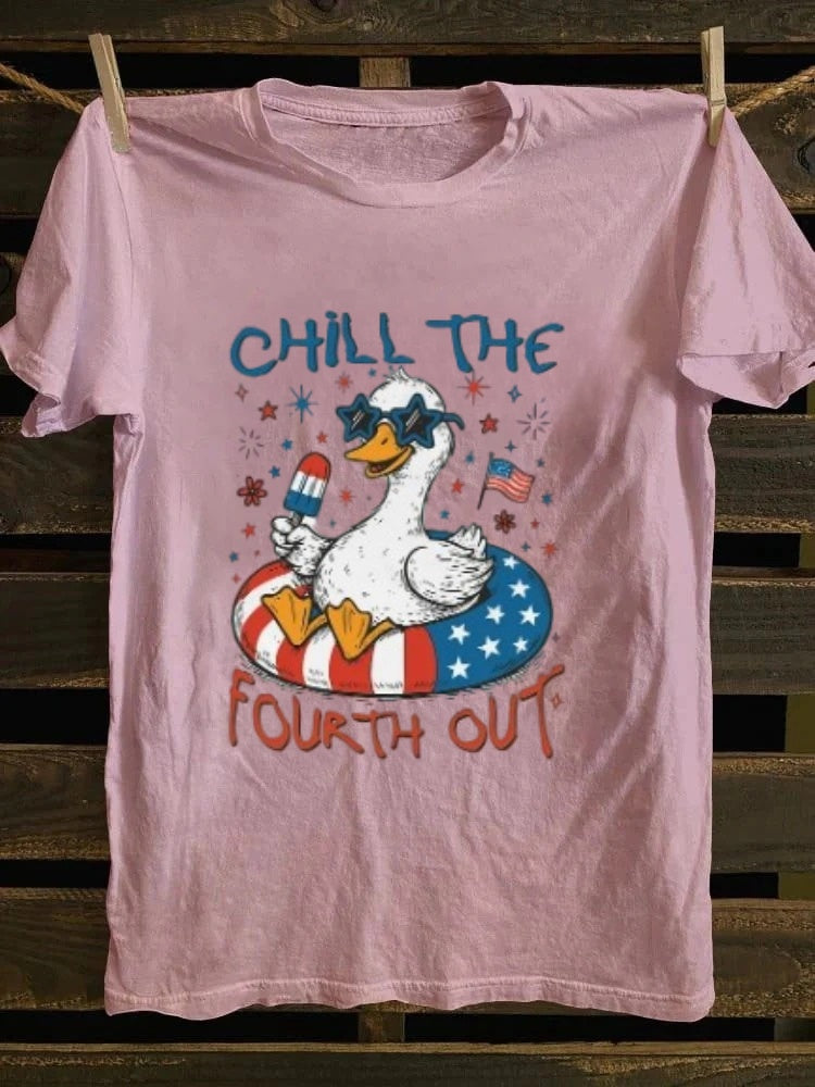 Chill The Fourth Out T-shirt Retro