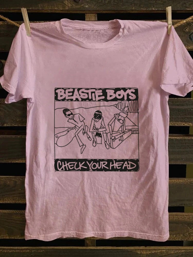 Retro school punk rock band printed design pattern T-shirt BEASTIE BOYS
