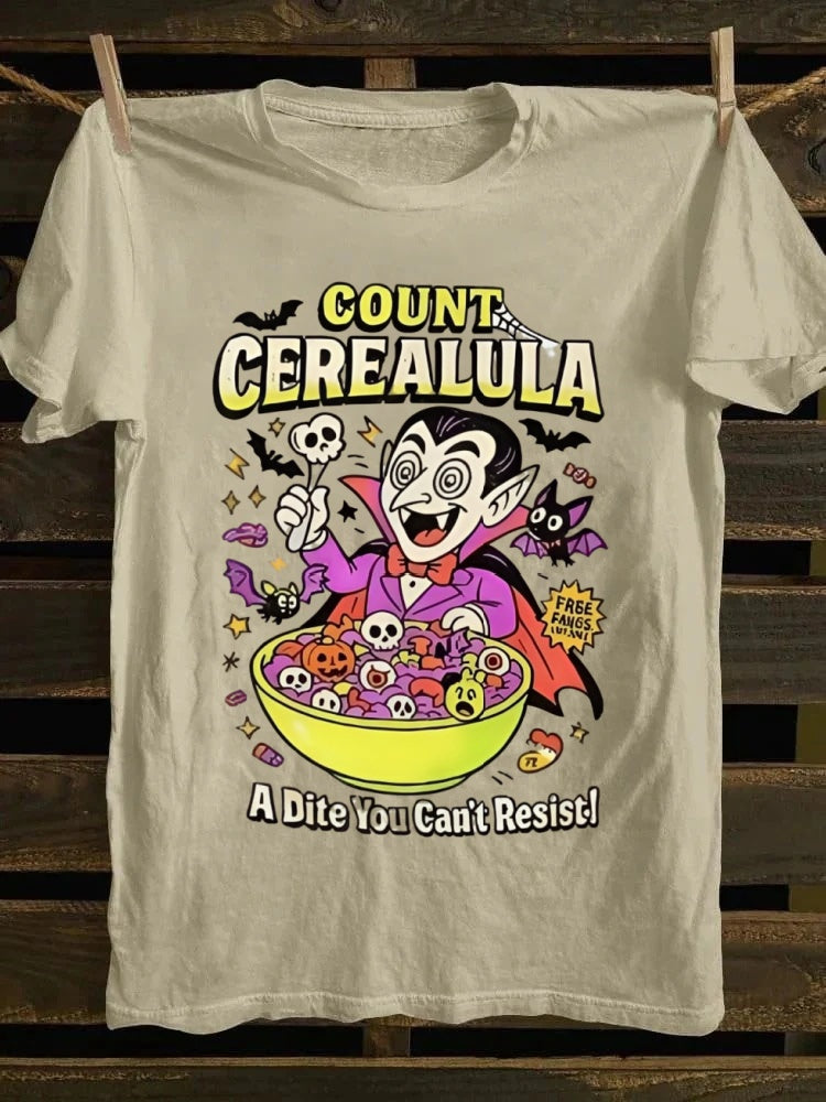 Count Cerealula Halloween Printed Unisex Oversized T-shirt