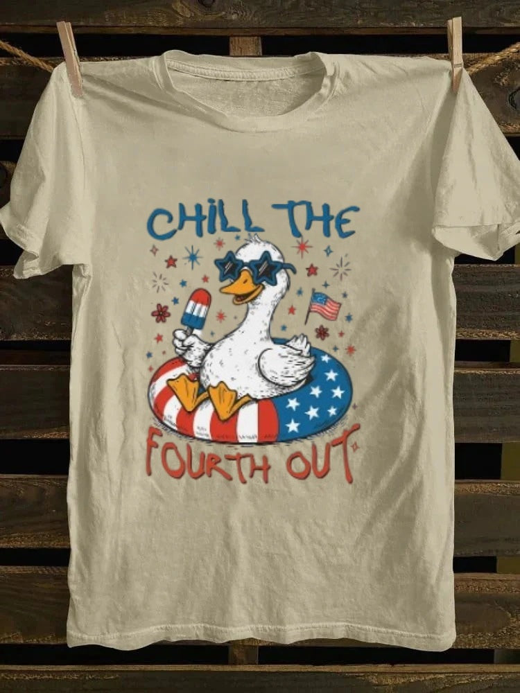 Chill The Fourth Out T-shirt Retro