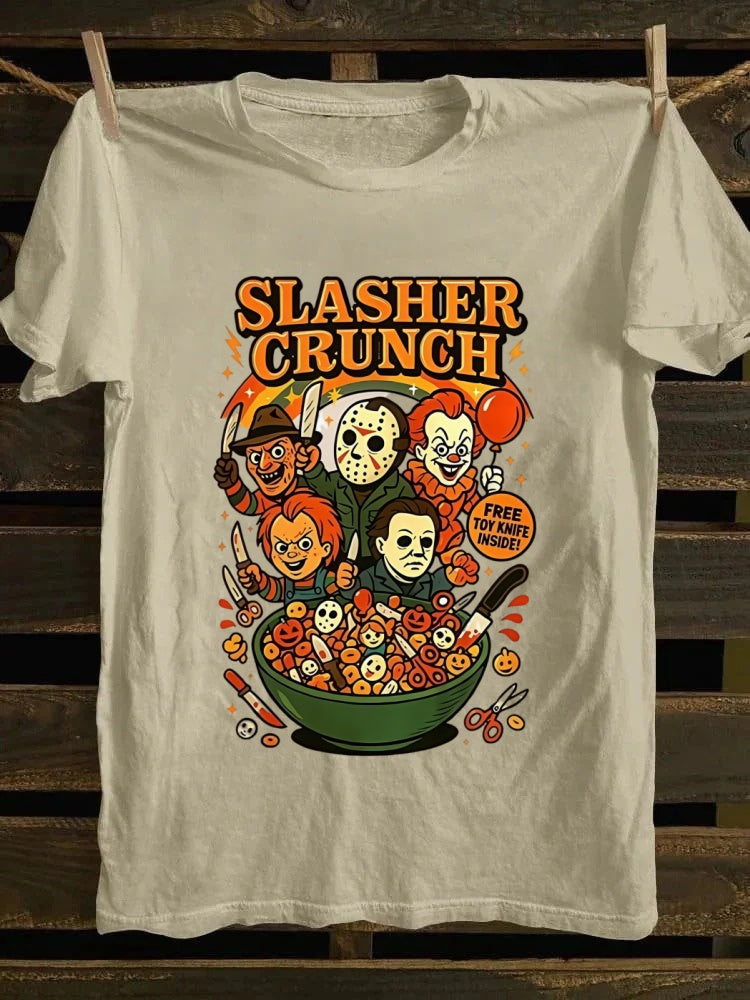 Slasher Crunch Printed Unisex Oversized Halloween T-shirt