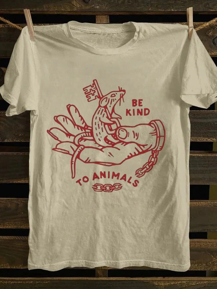 Retro Animal Kindness Vintage CampaignGraphic Tee