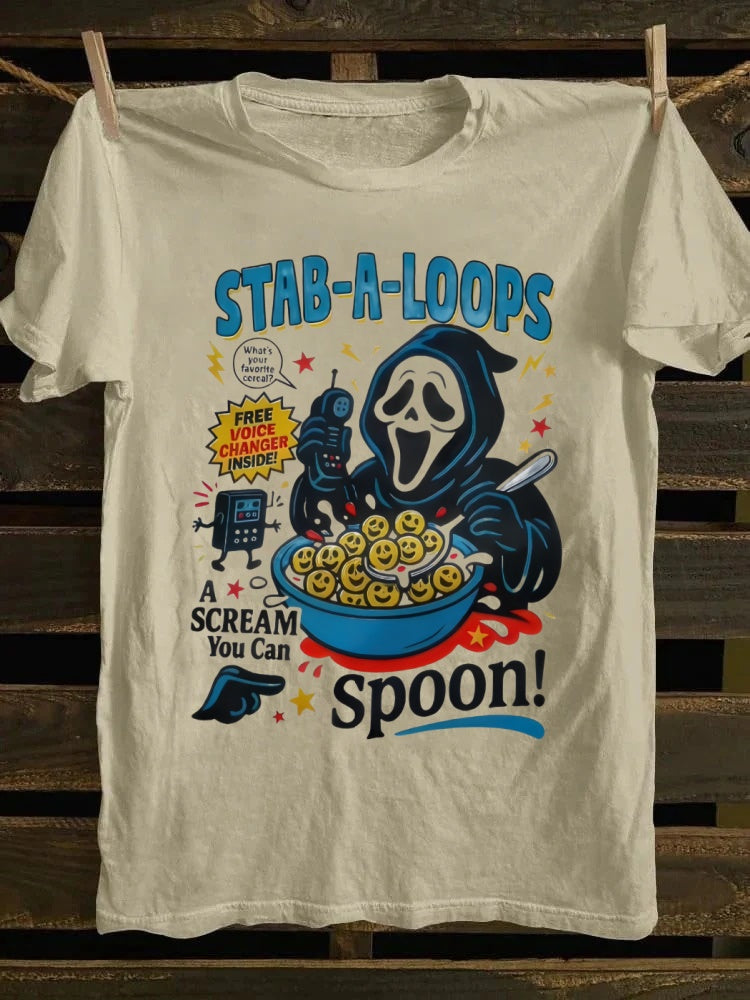 Stab-A-Loops Printed Unisex Oversized Halloween T-shirt