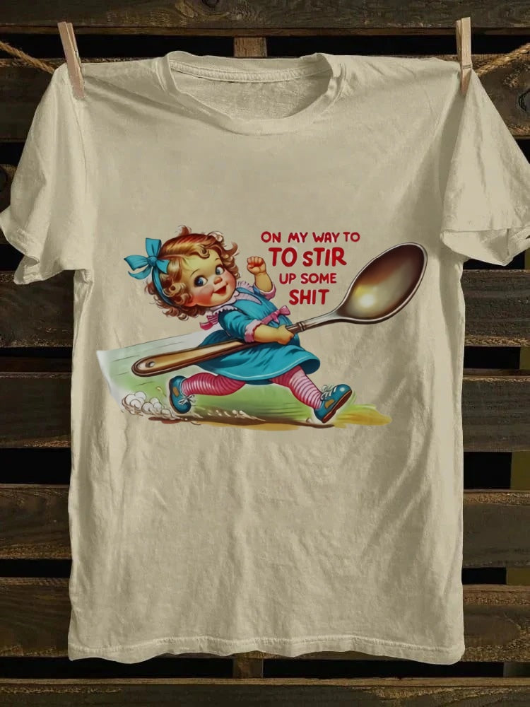 Retro Punk 'On My Way To Stir Up Some Shit' Graphic Tee
