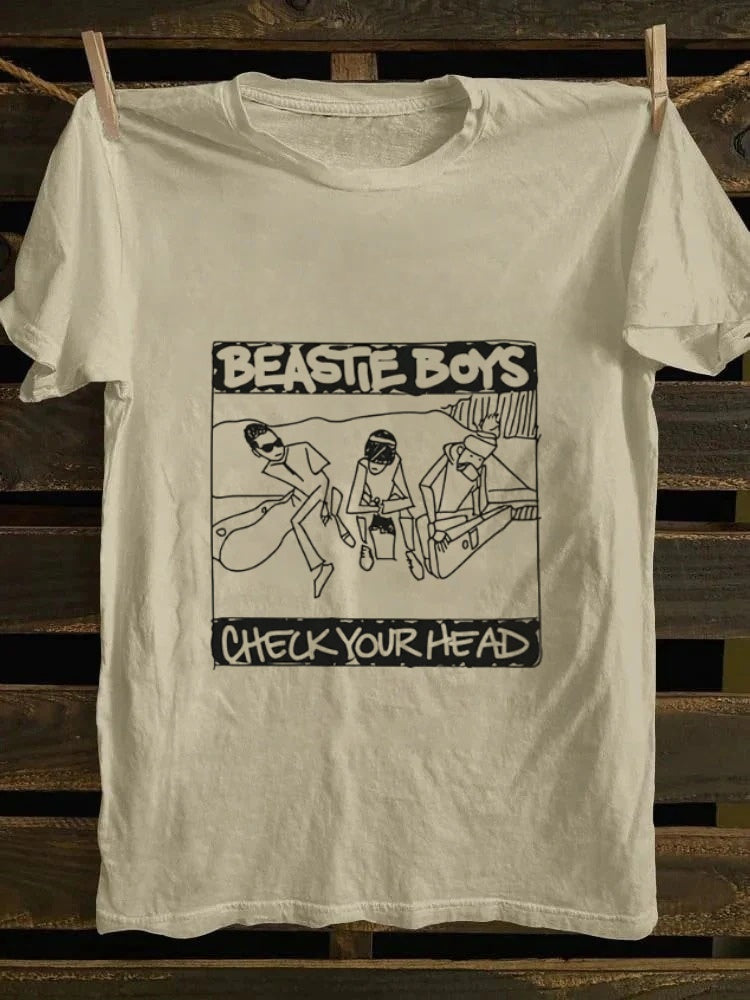 Retro school punk rock band printed design pattern T-shirt BEASTIE BOYS