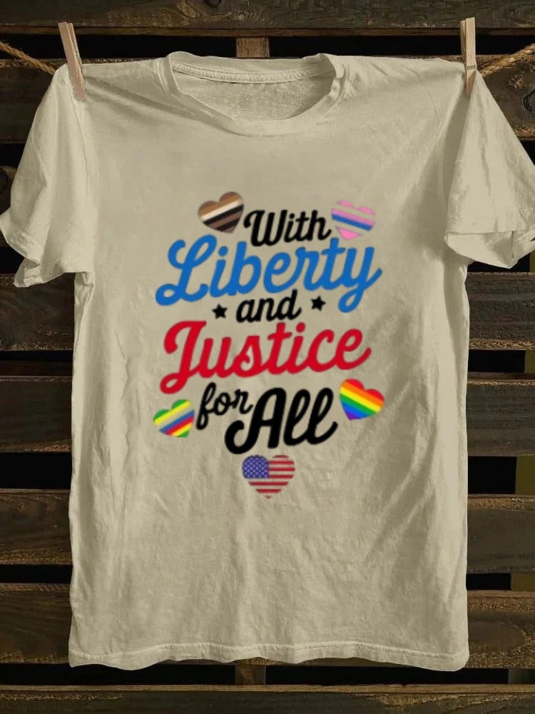 With Liberty And Justice For All T-shirt Retro