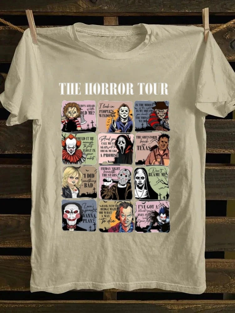 The Horror Tour Printed Unisex Oversized Halloween T-shirt