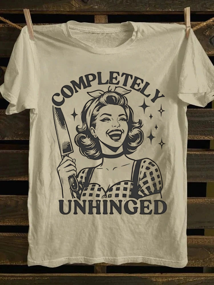 Retro "Chaotic Neutral" Smiley Print T-shirt
