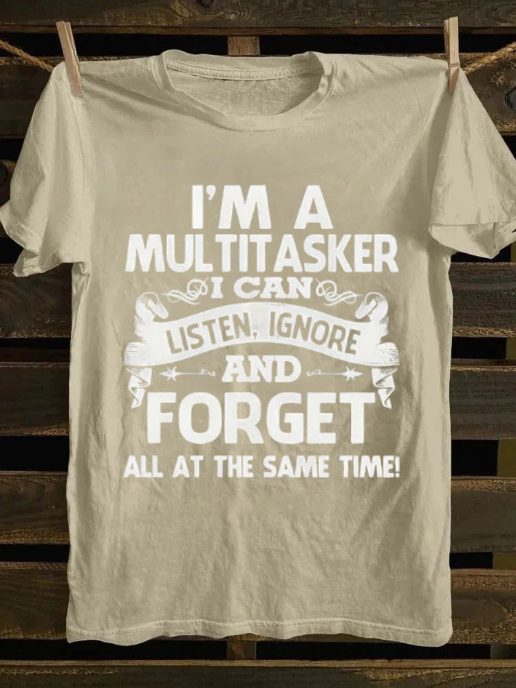 casual short sleeved T-shirt - funny multifunctional slogan print