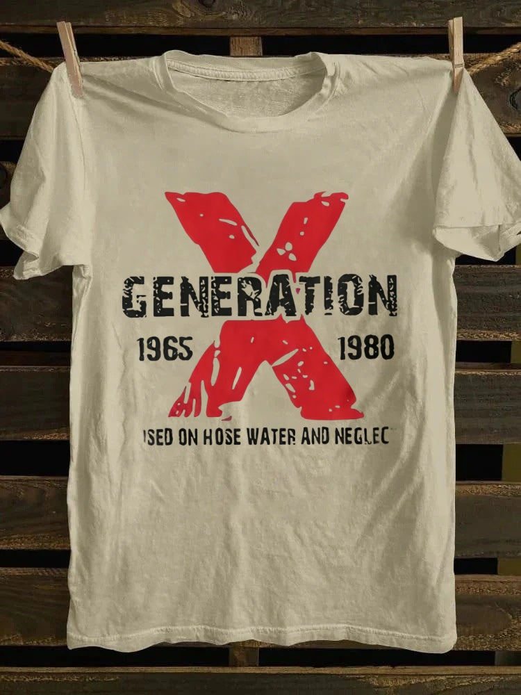 Retro "Gen X: Raised on Hose Water & Neglect" T-shirt