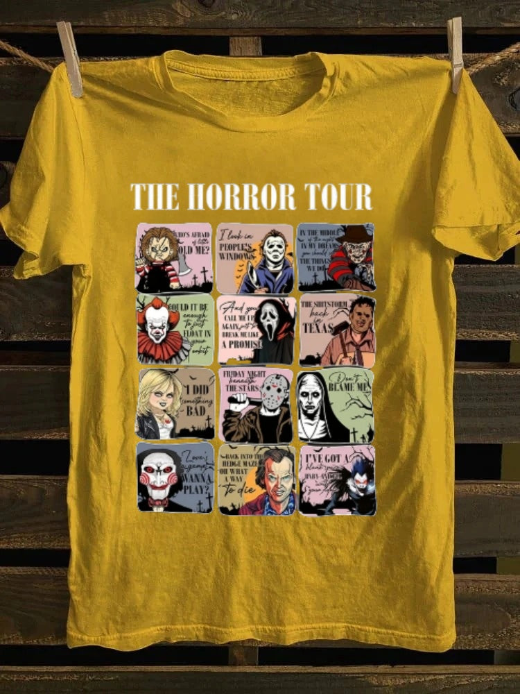 The Horror Tour Printed Unisex Oversized Halloween T-shirt