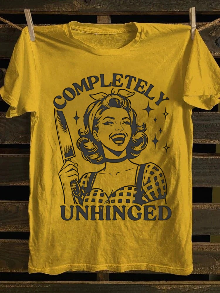Retro "Chaotic Neutral" Smiley Print T-shirt