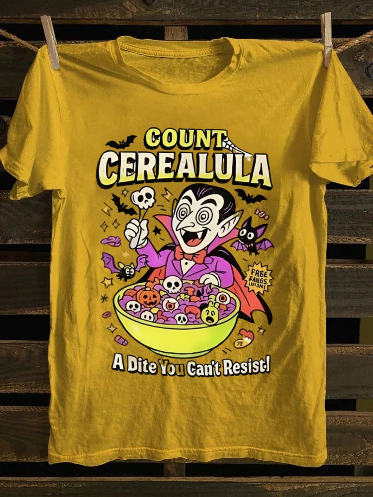 Count Cerealula Halloween Printed Unisex Oversized T-shirt