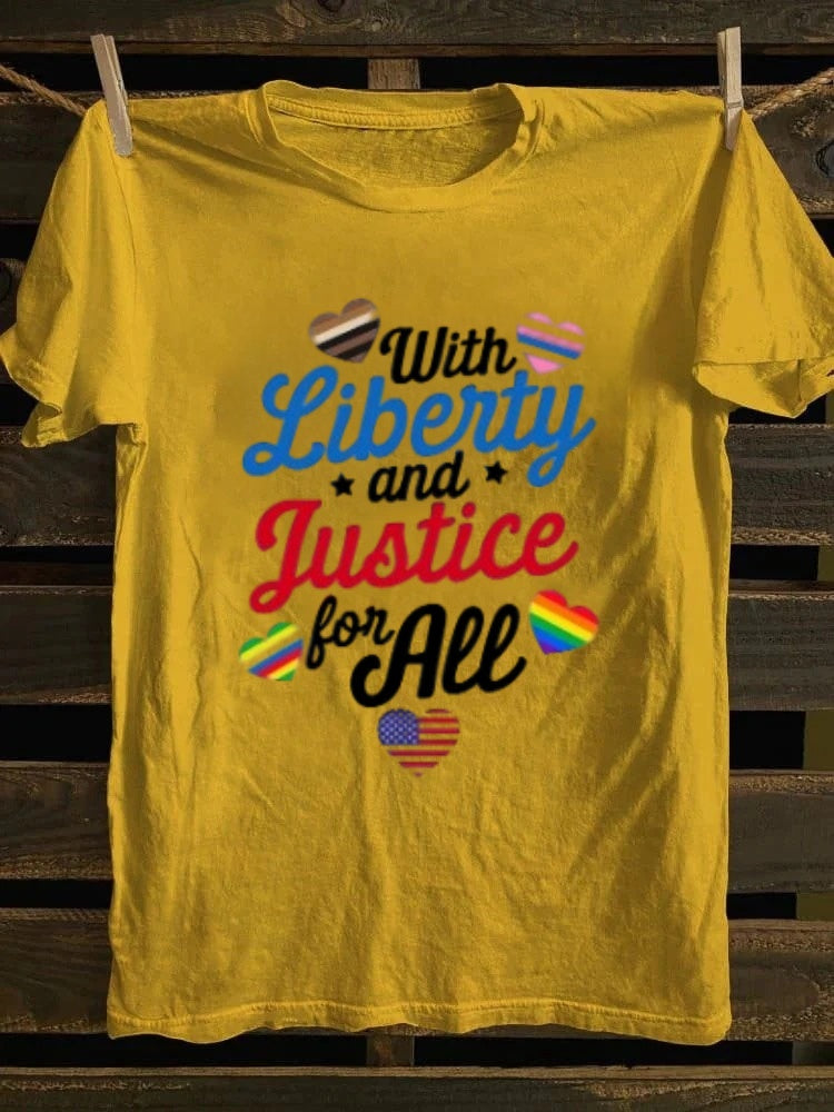 With Liberty And Justice For All T-shirt Retro