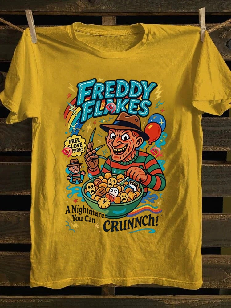 Freddy Flakes Printed Oversized Unisex Halloween T-shirt