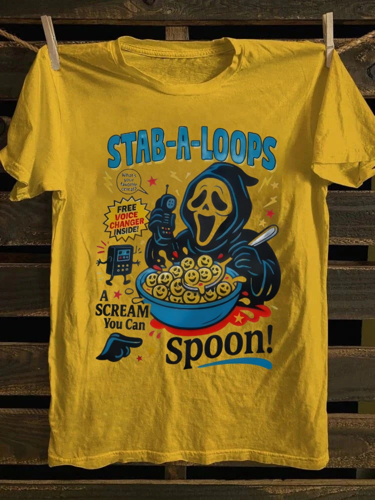Stab-A-Loops Printed Unisex Oversized Halloween T-shirt