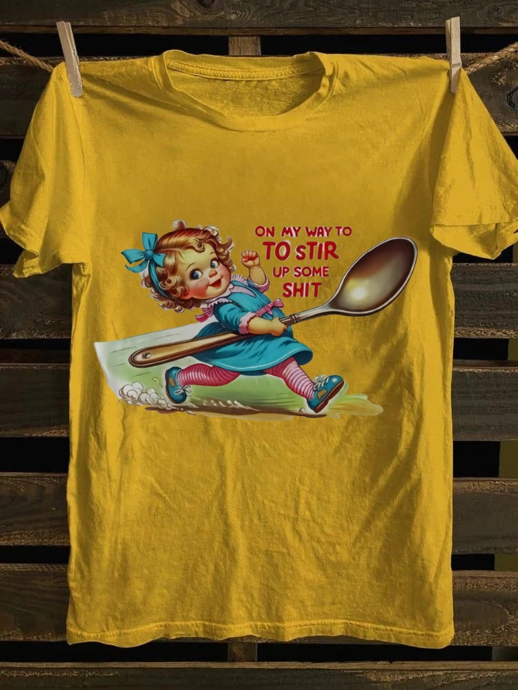 Retro Punk 'On My Way To Stir Up Some Shit' Graphic Tee