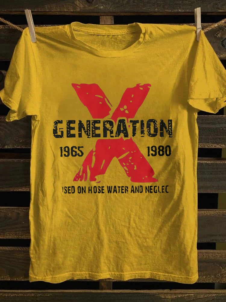 Retro "Gen X: Raised on Hose Water & Neglect" T-shirt