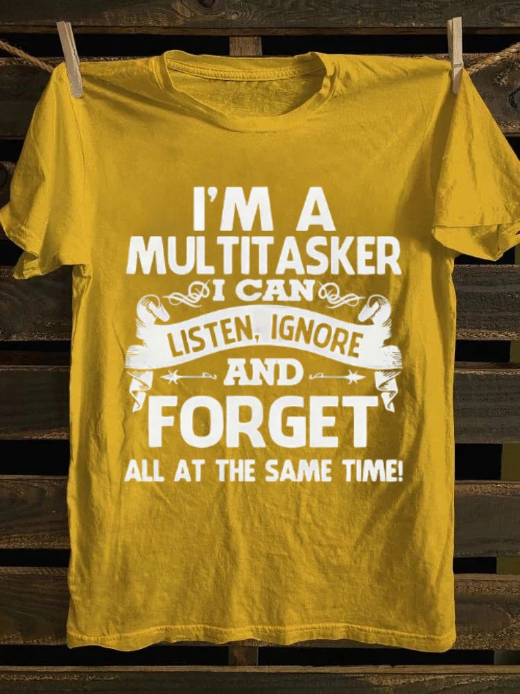 casual short sleeved T-shirt - funny multifunctional slogan print