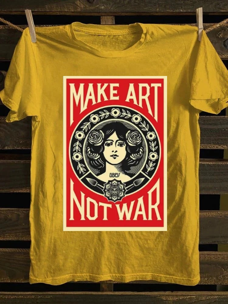 Retro punk rock T-shirt - "Create Art, not War" rock T-shirt