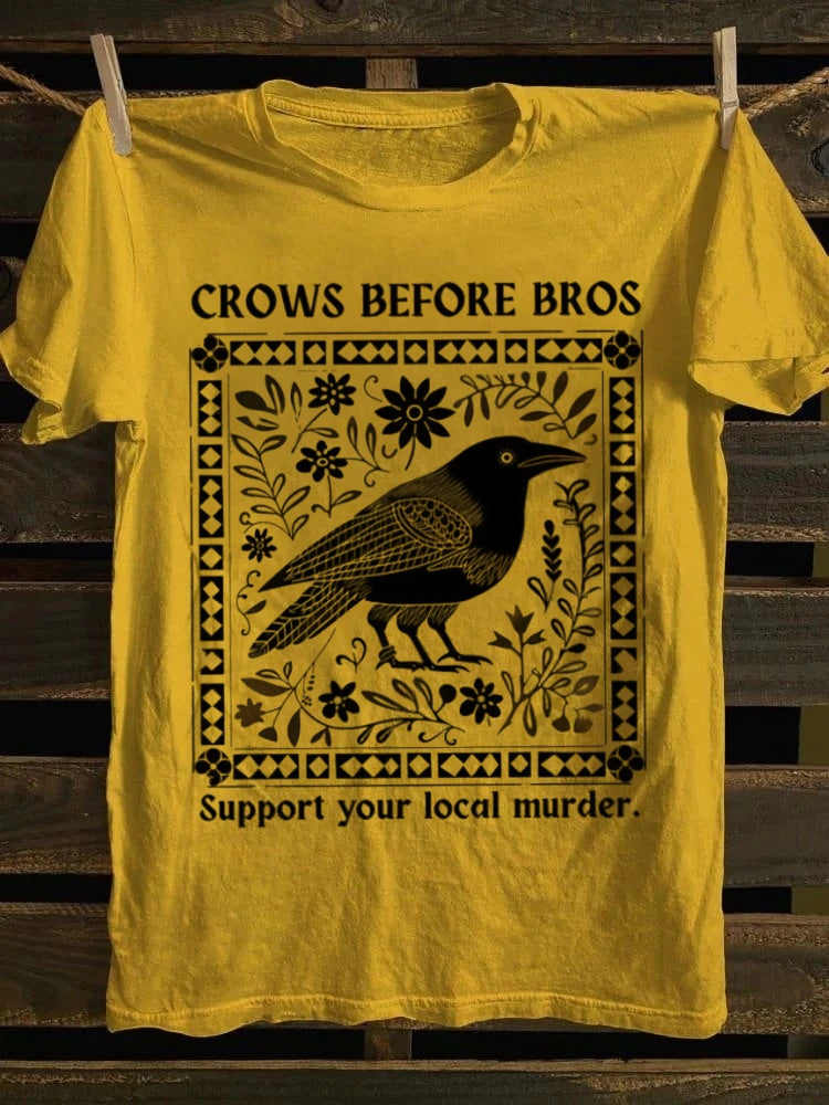 Retro Murder of Crows Punk Graphic Print TShirt