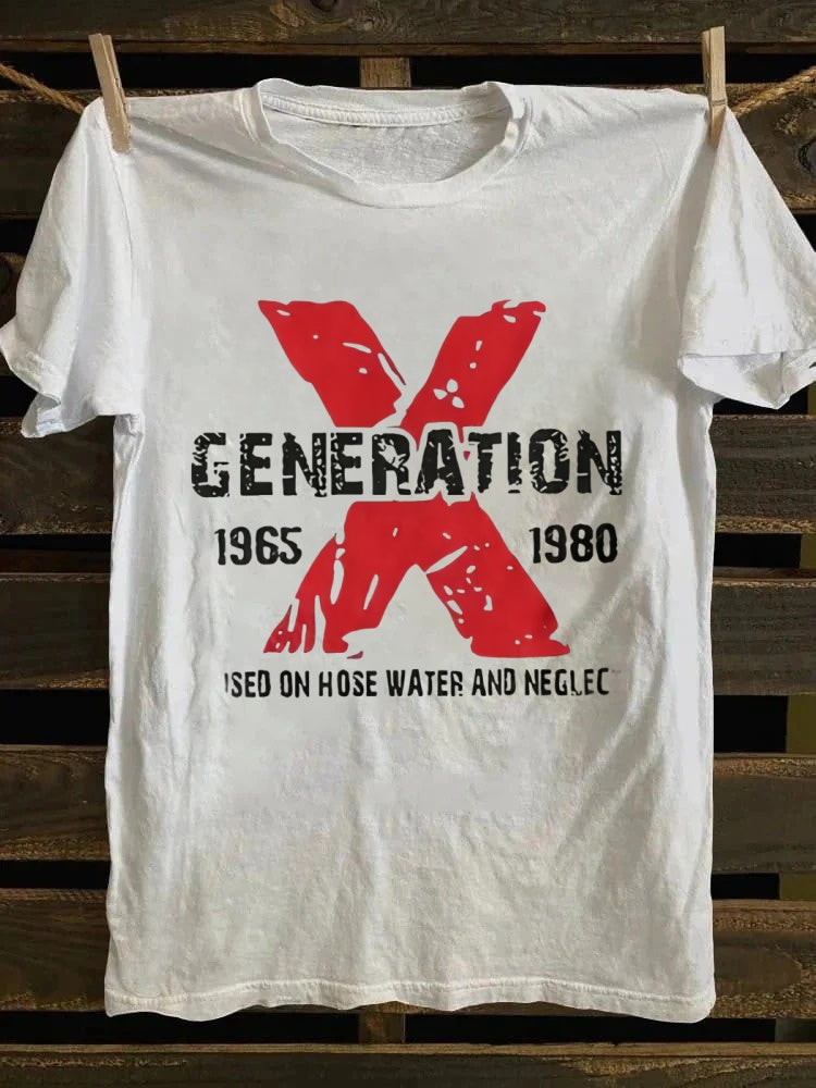 Retro "Gen X: Raised on Hose Water & Neglect" T-shirt
