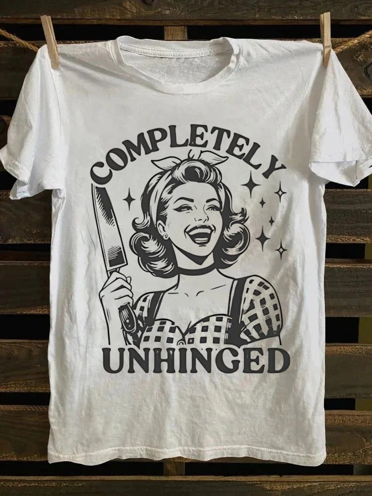 Retro "Chaotic Neutral" Smiley Print T-shirt