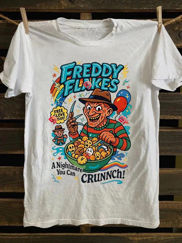 Freddy Flakes Printed Oversized Unisex Halloween T-shirt