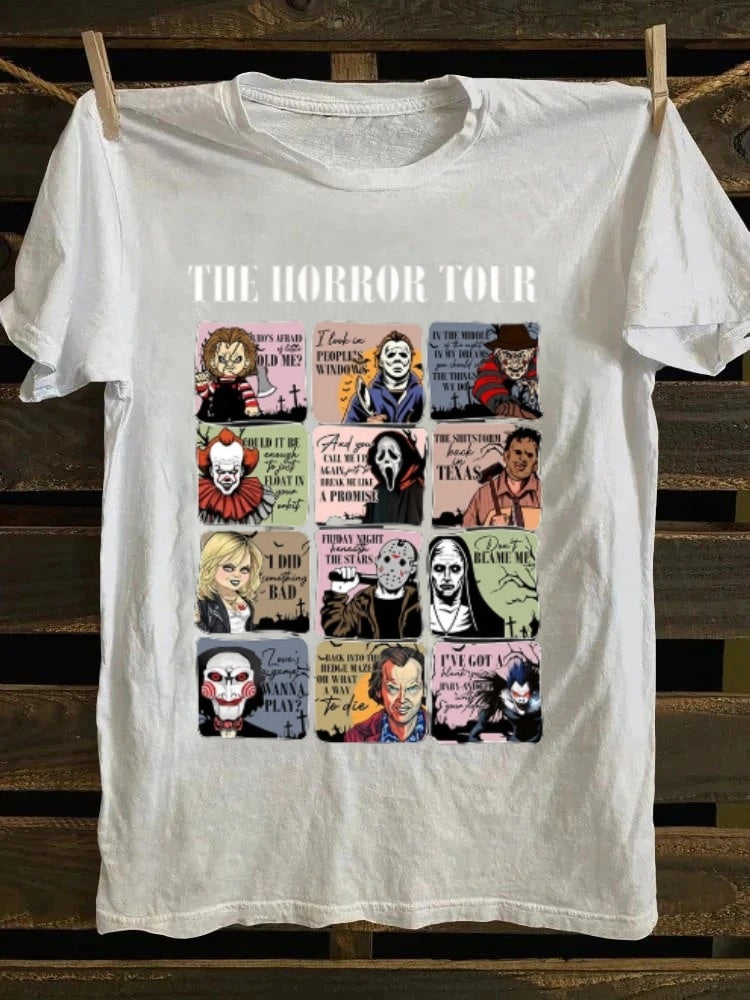 The Horror Tour Printed Unisex Oversized Halloween T-shirt