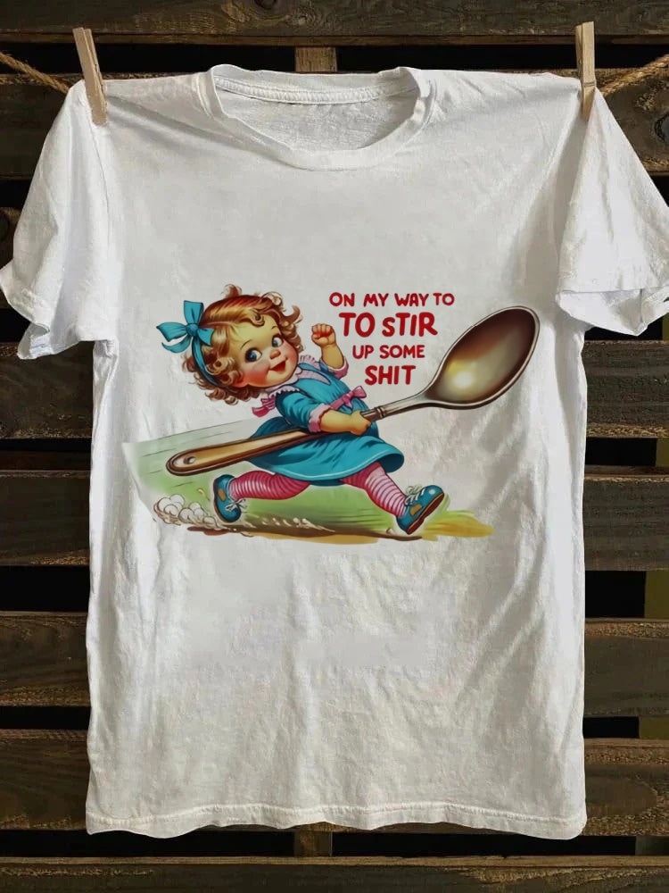 Retro Punk 'On My Way To Stir Up Some Shit' Graphic Tee