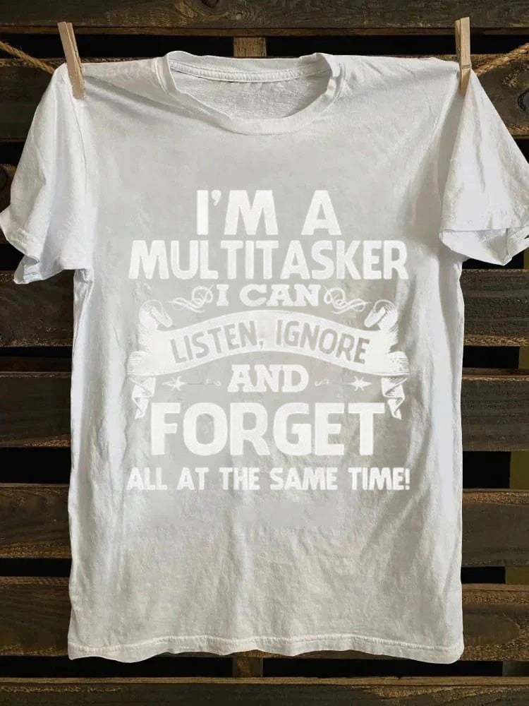 casual short sleeved T-shirt - funny multifunctional slogan print