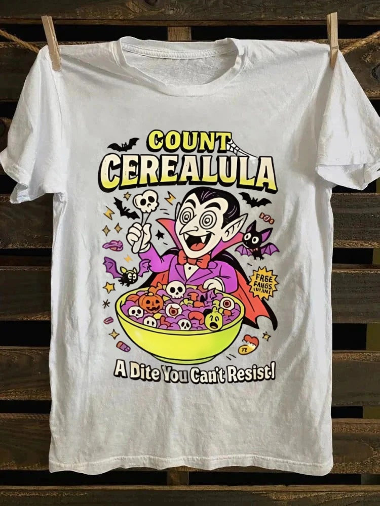 Count Cerealula Halloween Printed Unisex Oversized T-shirt