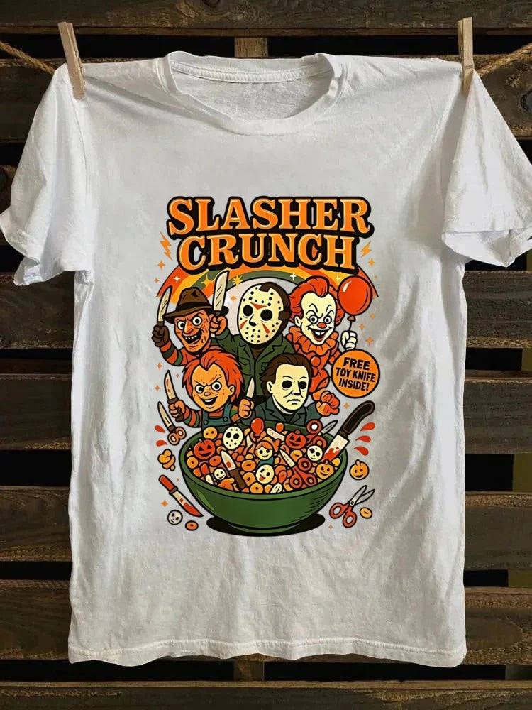 Slasher Crunch Printed Unisex Oversized Halloween T-shirt
