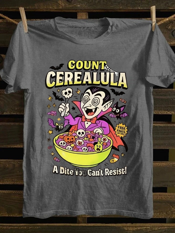 Count Cerealula Halloween Printed Unisex Oversized T-shirt
