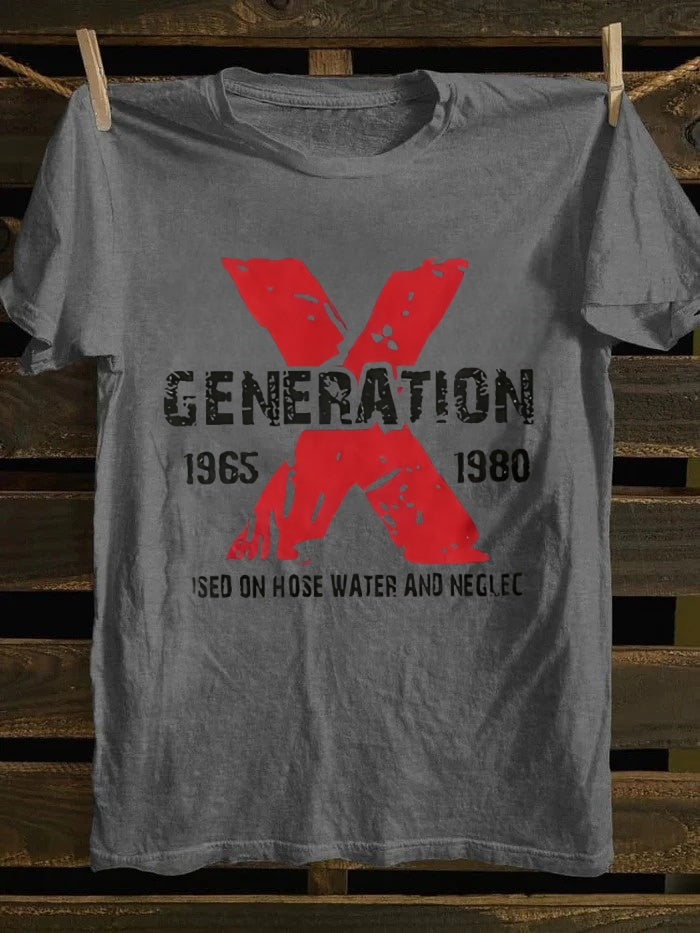 Retro "Gen X: Raised on Hose Water & Neglect" T-shirt