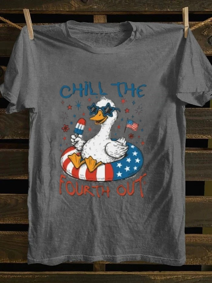 Chill The Fourth Out T-shirt Retro