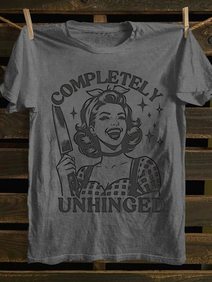 Retro "Chaotic Neutral" Smiley Print T-shirt