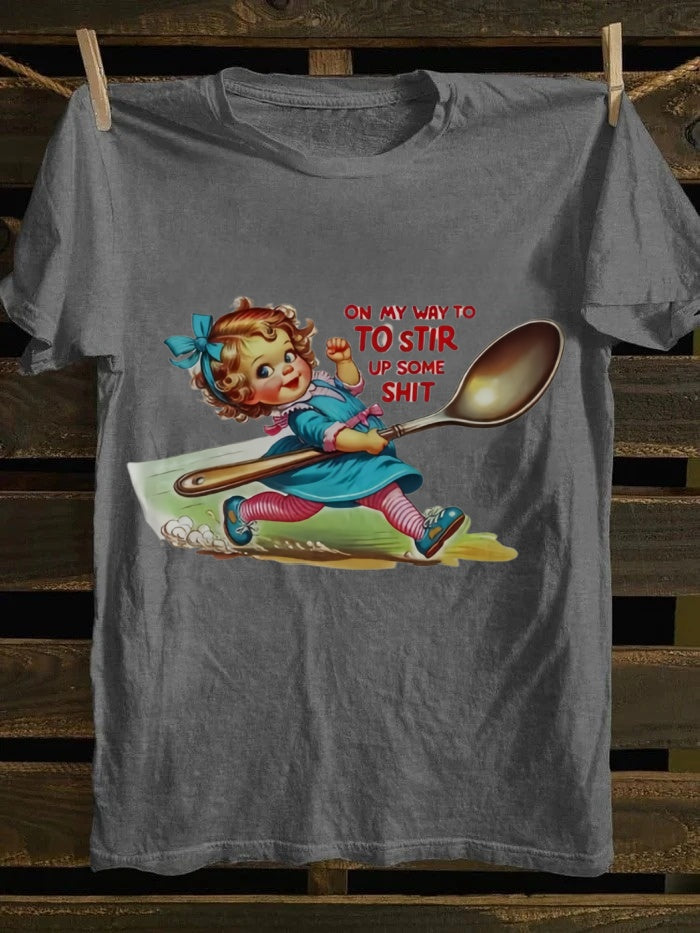 Retro Punk 'On My Way To Stir Up Some Shit' Graphic Tee