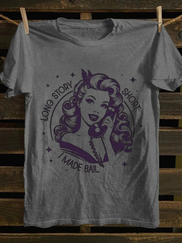 Retro school punk rock band printed design pattern T-shirt