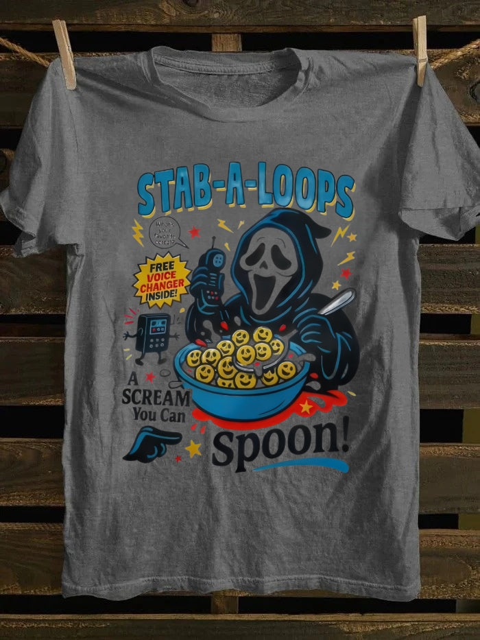 Stab-A-Loops Printed Unisex Oversized Halloween T-shirt