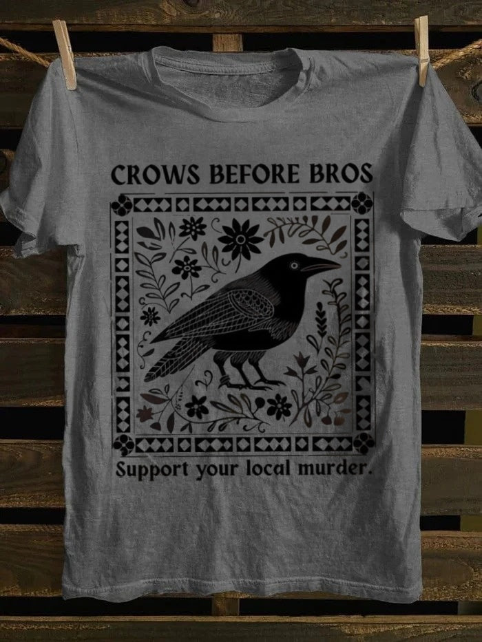 Retro Murder of Crows Punk Graphic Print TShirt